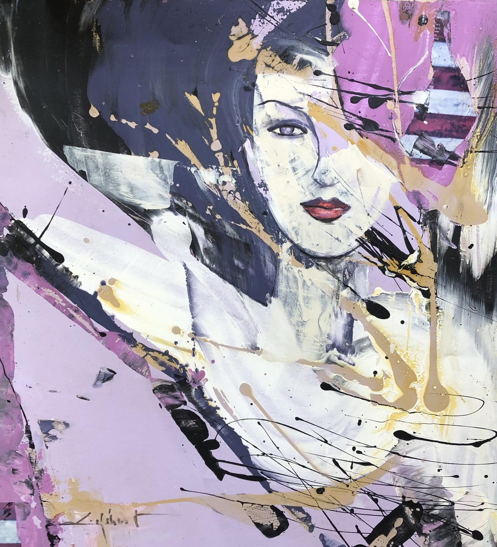 Bella — mixed media on metal by Colette Hébert