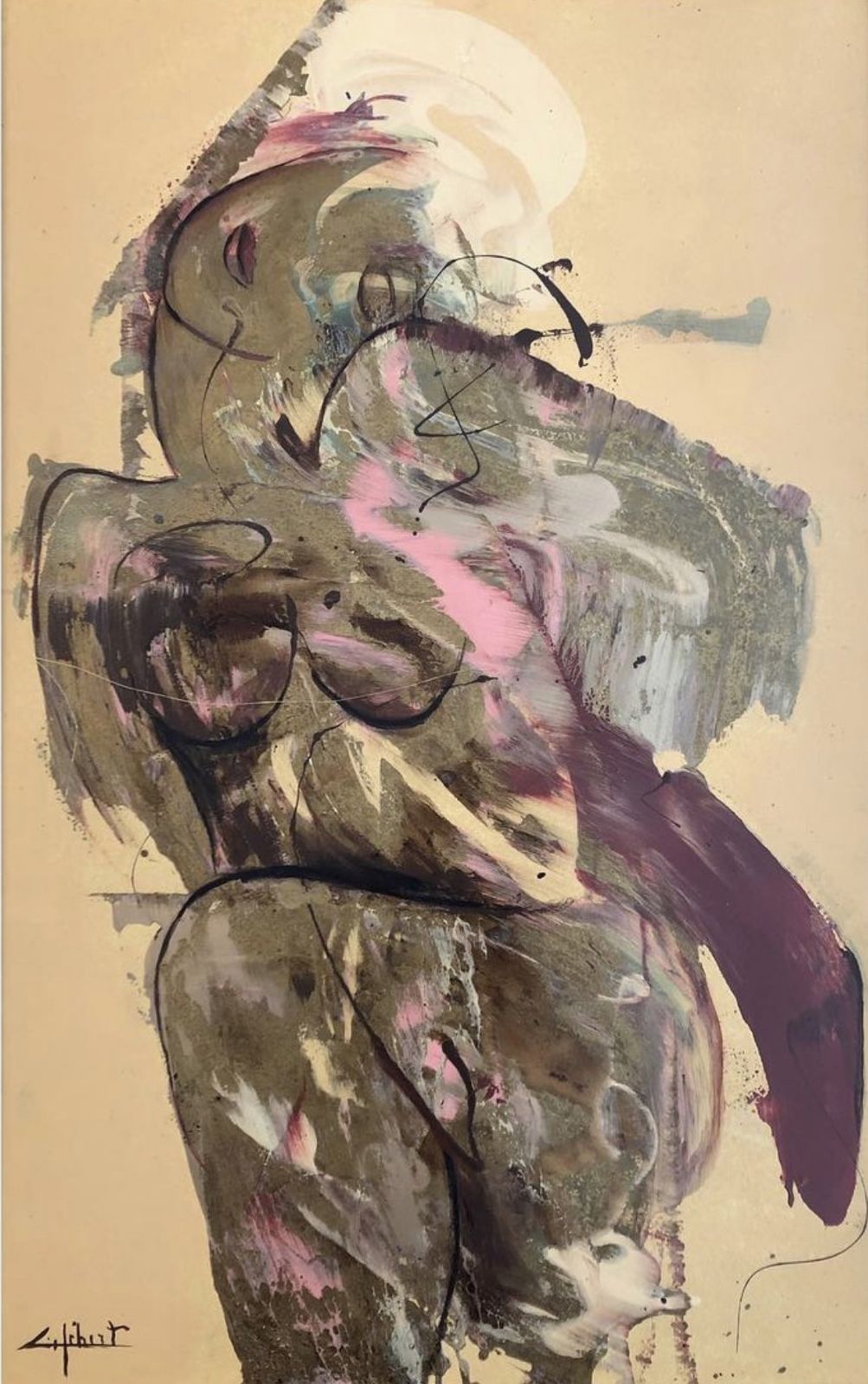 Katerina, mixed media on metal