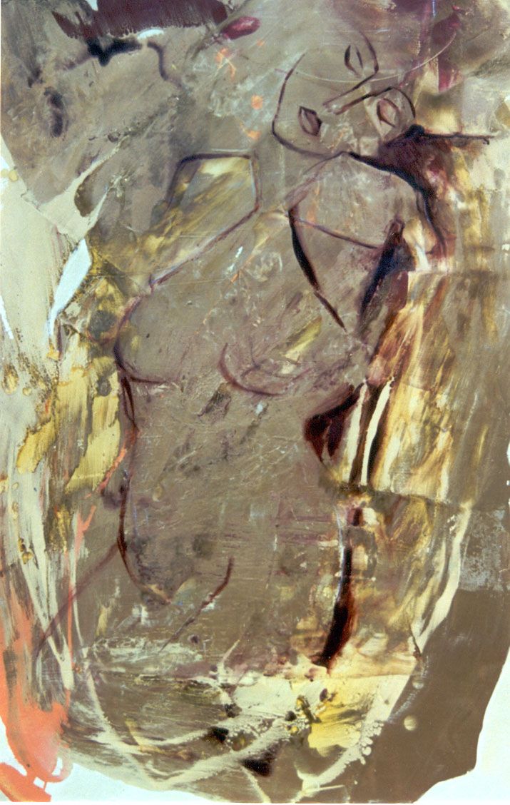Movement, mixed media on metal