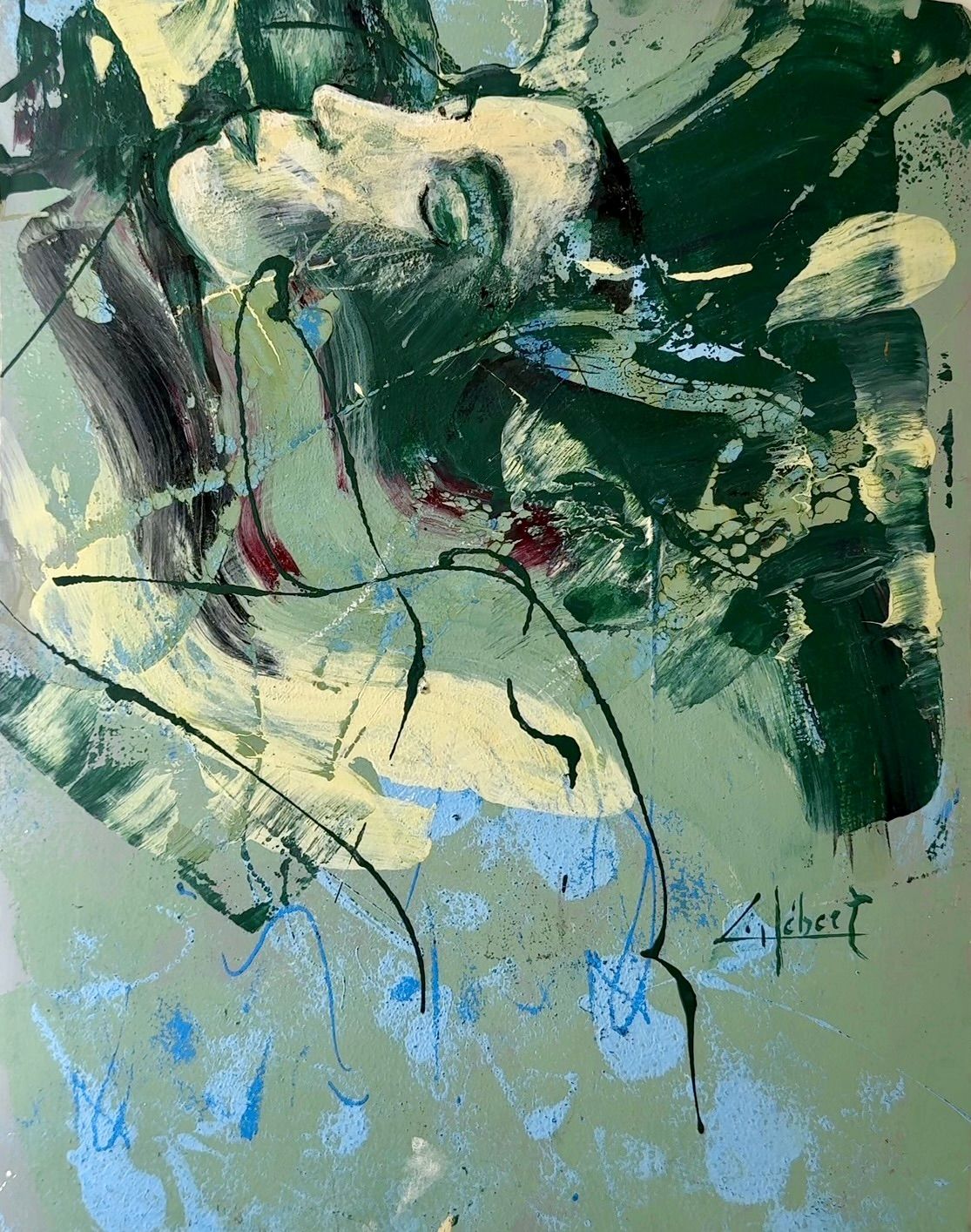 Reverie, mixed media on metal